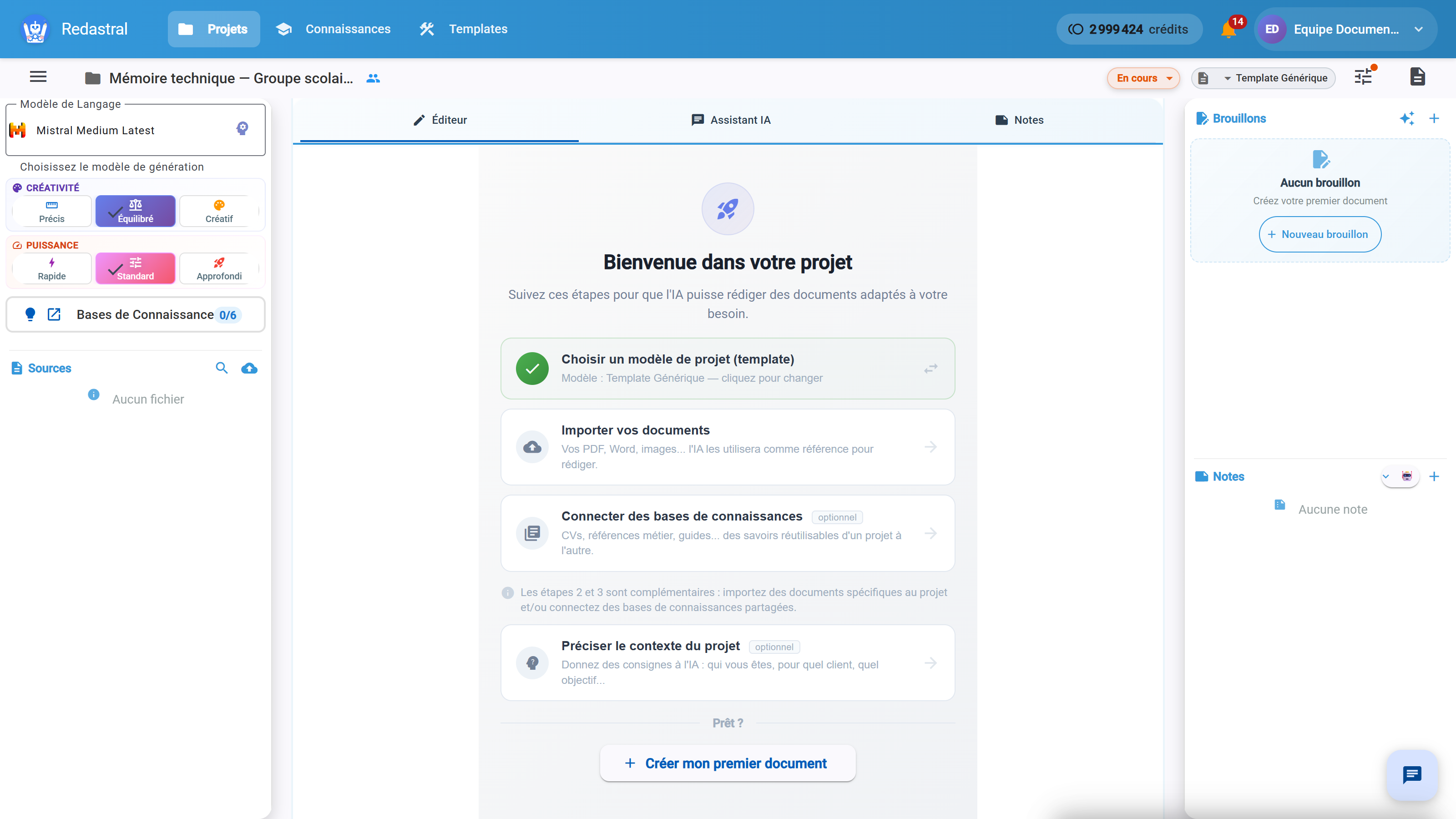 Votre projet vient de naître